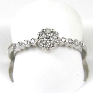 Round Diamond Lady's Solitaire Ring 14k WG .28Ct